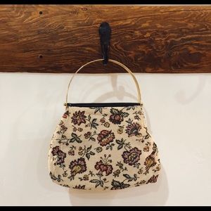 Vintage 50’s Mini Floral Handbag w/ Metal Handles